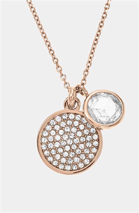 michael kors brilliance rose gold pendant necklace|Michael Kors rose gold bangle.